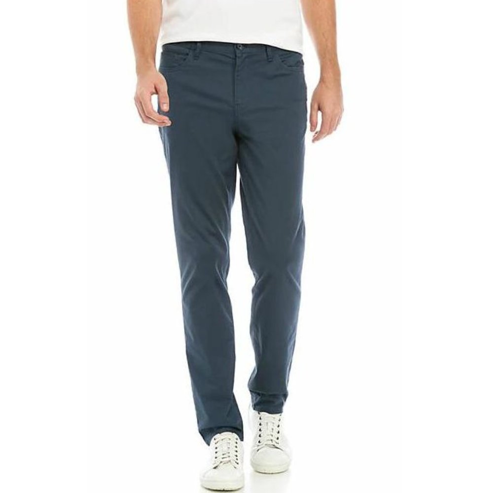 NWOT tahari stretch sateen slim pants blue 32 x 31